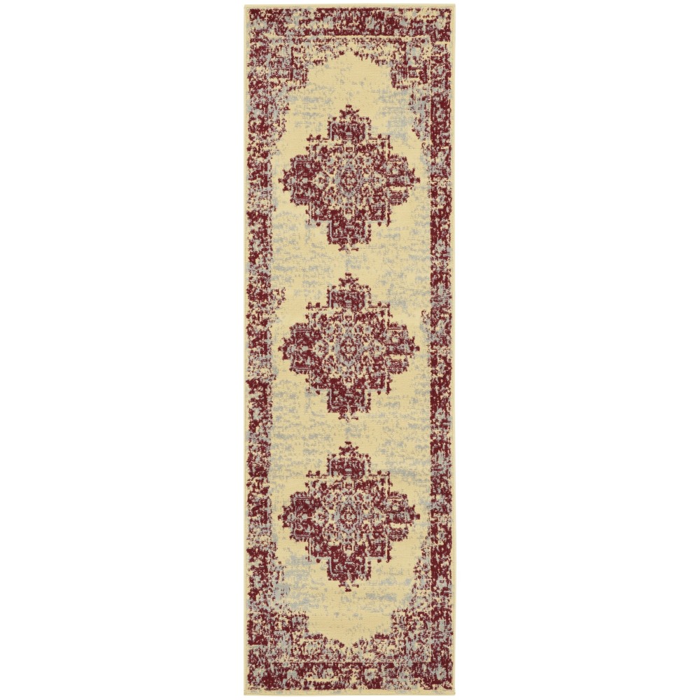 Nourison Grafix GRF14 Runner Rug, Cream/Red, 2'3" x 7'6" Nourison Grafix GRF14 Runner Rug, Cream/Red, 2'3" x 7'6"