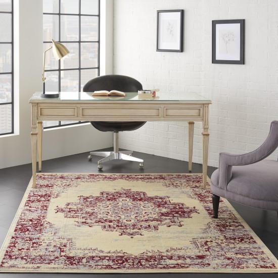 Nourison Grafix GRF14 Area Rug, Cream/Red, 5'3" x 7'3"