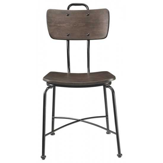 ACME Garron Side Chair (Set-2), Walnut & Black