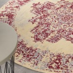 Nourison Grafix GRF14 Area Rug, Cream/Red, 5'3" x Round