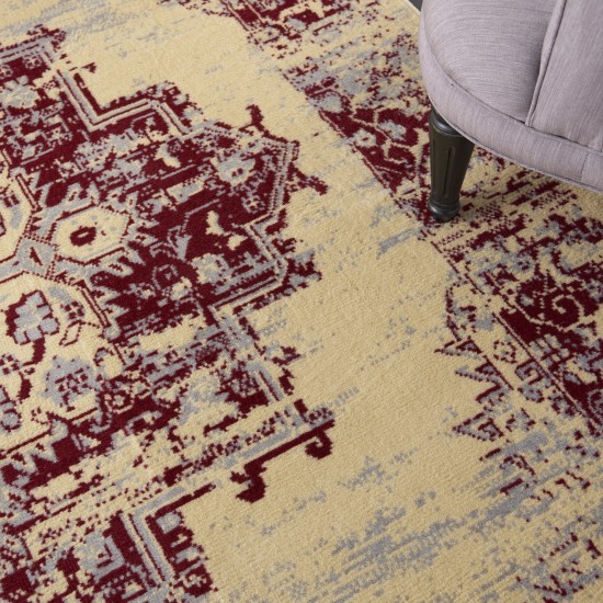 Nourison Grafix GRF14 Area Rug, Cream/Red, 6' x 9'