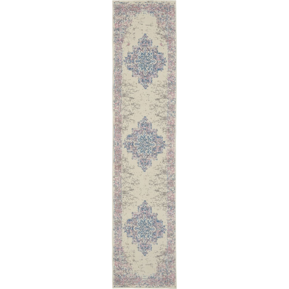 Nourison Grafix GRF14 Runner Rug, Ivory/Pink, 2'2" x 10'