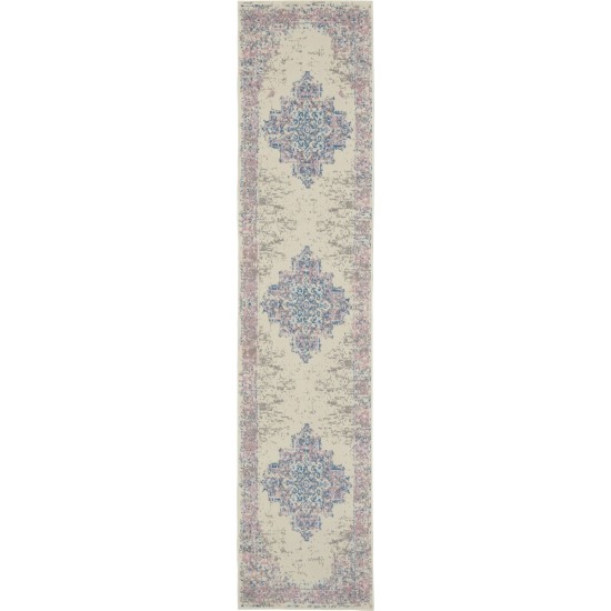 Nourison Grafix GRF14 Runner Rug, Ivory/Pink, 2'2" x 12'