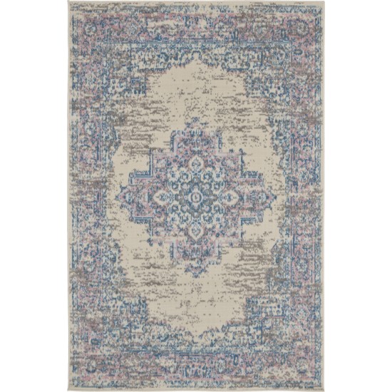 Nourison Grafix GRF14 Area Rug, Ivory/Pink, 3' x 5'