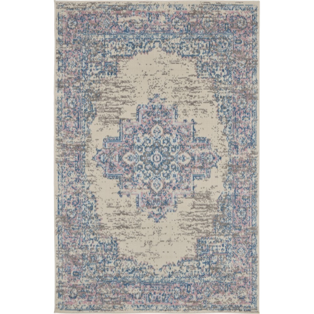 Nourison Grafix GRF14 Area Rug, Ivory/Pink, 3' x 5'