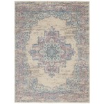 Nourison Grafix GRF14 Area Rug, Ivory/Pink, 3'9" x 5'9"