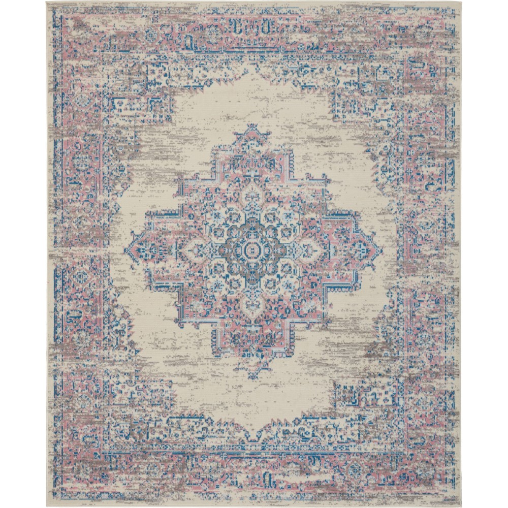 Nourison Grafix GRF14 Area Rug, Ivory/Pink, 7'10" x 9'10"