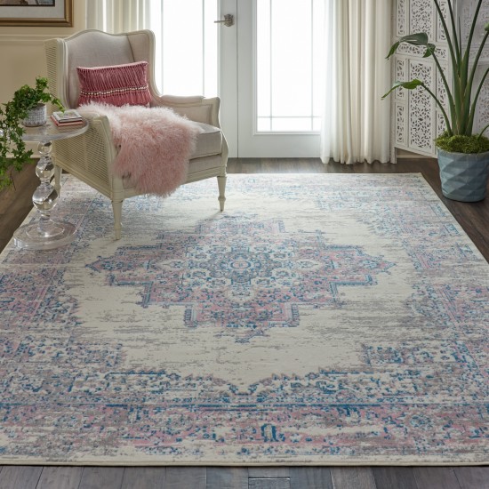 Nourison Grafix GRF14 Area Rug, Ivory/Pink, 7'10" x 9'10"