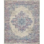 Nourison Grafix GRF14 Area Rug, Ivory/Pink, 8'6" x 12'