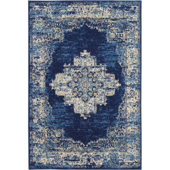 Nourison Grafix GRF14 Area Rug, Navy/Blue, 3'9" x 5'9"