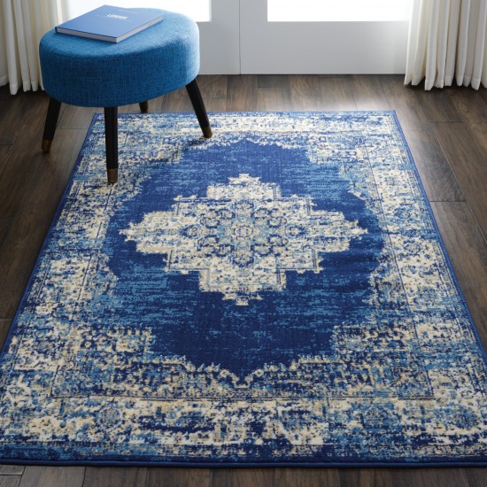 Nourison Grafix GRF14 Area Rug, Navy/Blue, 3'9" x 5'9"