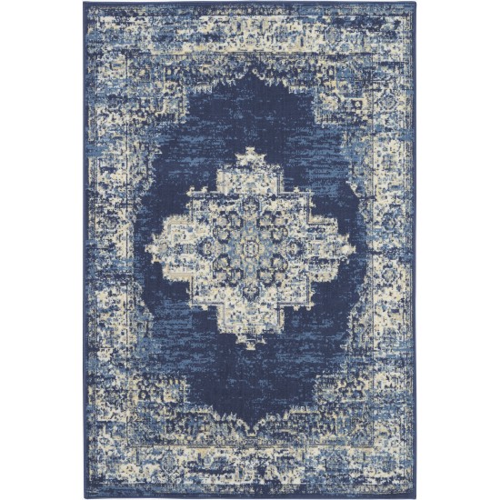 Nourison Grafix GRF14 Area Rug, Navy/Blue, 5'3" x 7'3"