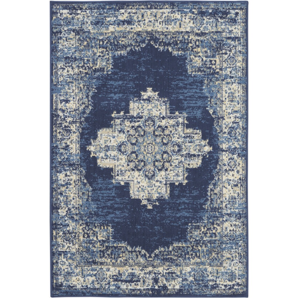 Nourison Grafix GRF14 Area Rug, Navy/Blue, 5'3" x 7'3" Nourison Grafix GRF14 Area Rug, Navy/Blue, 5'3" x 7'3"