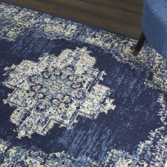Nourison Grafix GRF14 Area Rug, Navy/Blue, 5'3" x 7'3"
