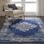 Nourison Grafix GRF14 Area Rug, Navy/Blue, 6' x 9'