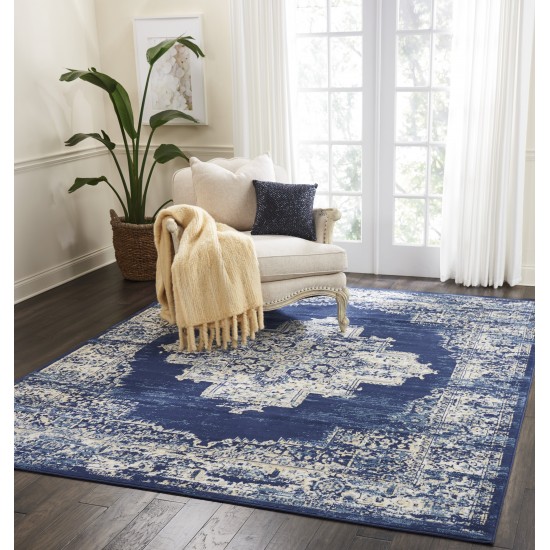 Nourison Grafix GRF14 Area Rug, Navy/Blue, 7' x 10'