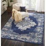 Nourison Grafix GRF14 Area Rug, Navy/Blue, 7' x 10'