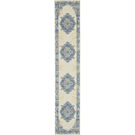 Nourison Grafix GRF14 Runner Rug, White, 2'3" x 10'