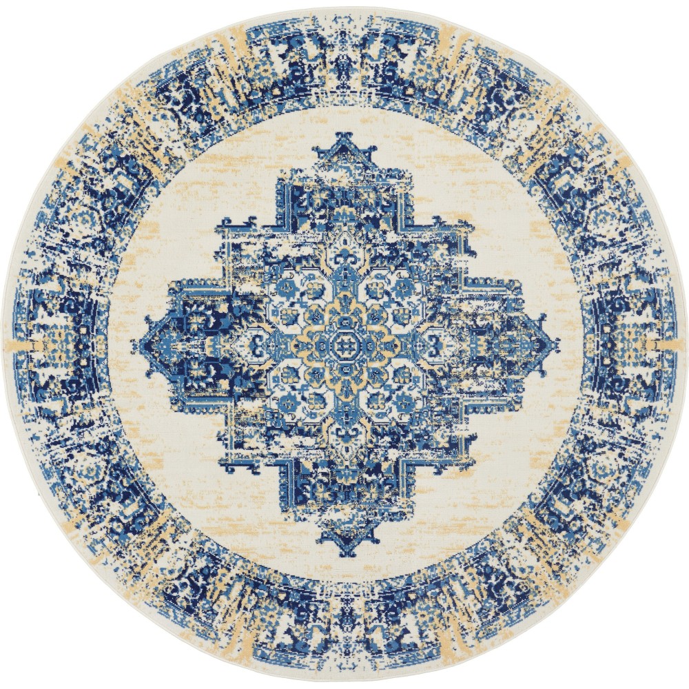 Nourison Grafix GRF14 Area Rug, White, 8' x Round Nourison Grafix GRF14 Area Rug, White, 8' x Round