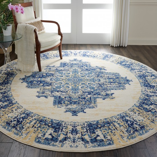 Nourison Grafix GRF14 Area Rug, White, 8' x Round