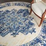 Nourison Grafix GRF14 Area Rug, White, 8' x Round