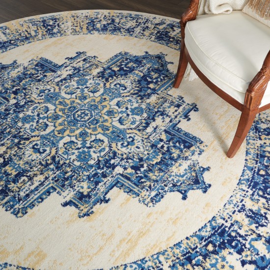 Nourison Grafix GRF14 Area Rug, White, 8' x Round