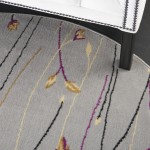 Nourison Grafix GRF15 Area Rug, Grey, 5'3" x Round