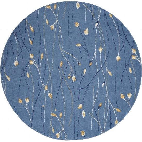 Nourison Grafix GRF15 Area Rug, Light Blue, 4' x Round