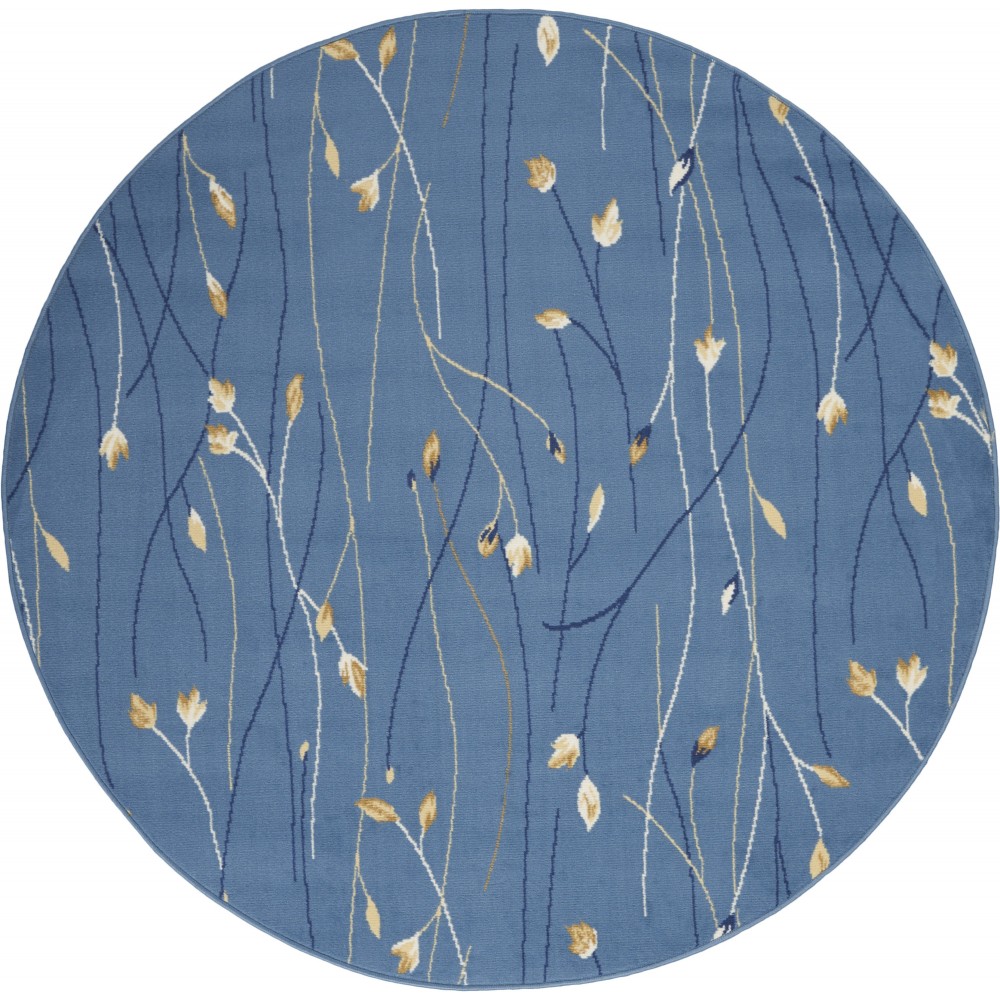 Nourison Grafix GRF15 Area Rug, Light Blue, 4' x Round