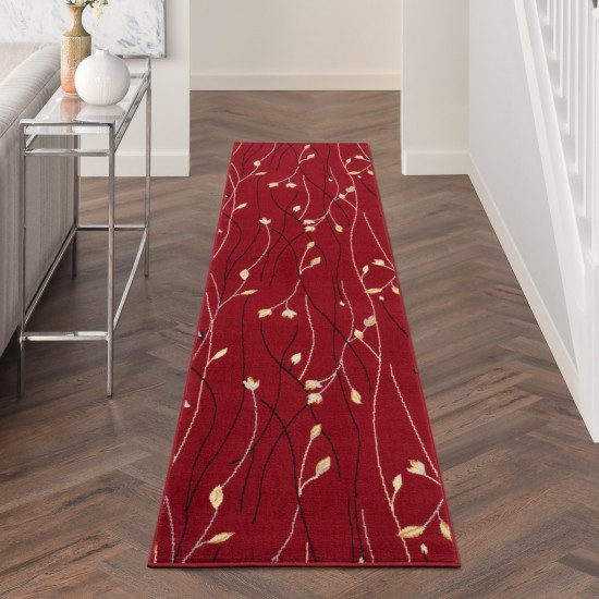 Nourison Grafix GRF15 Runner Rug, Red, 2'3" x 12'