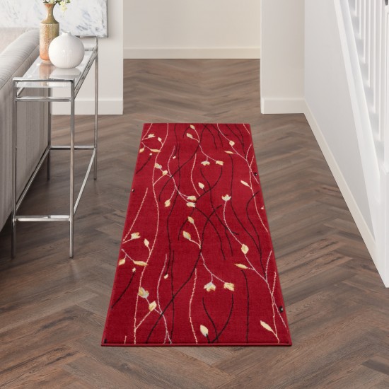 Nourison Grafix GRF15 Runner Rug, Red, 2'3" x 7'6"