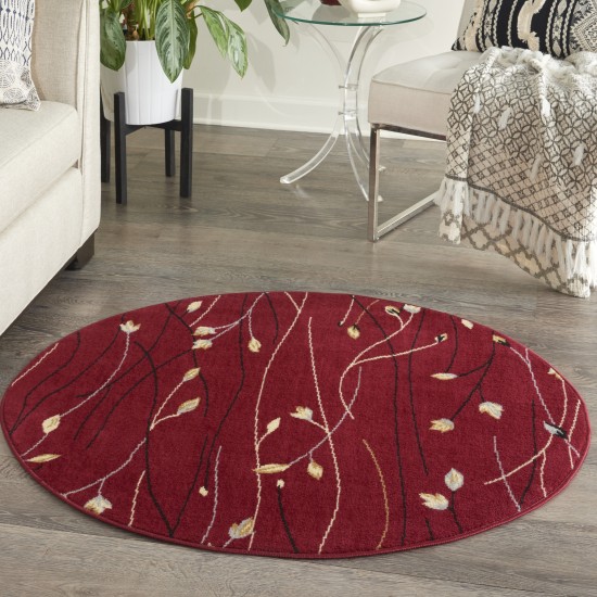 Nourison Grafix GRF15 Area Rug, Red, 4' x Round