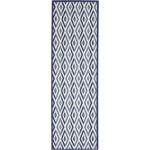 Nourison Grafix GRF18 Runner Rug, White/Blue, 2'3" x 7'6"