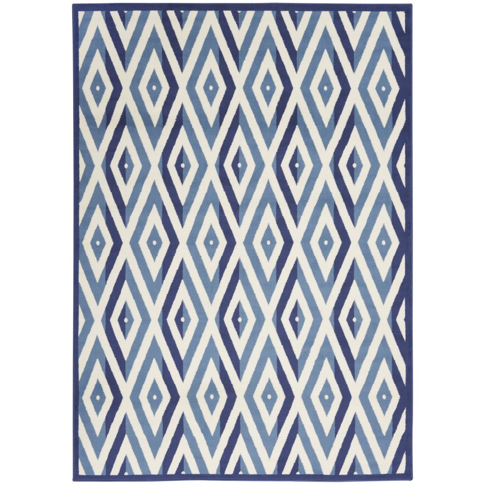 Nourison Grafix GRF18 Area Rug, White/Blue, 5'3" x 7'3"