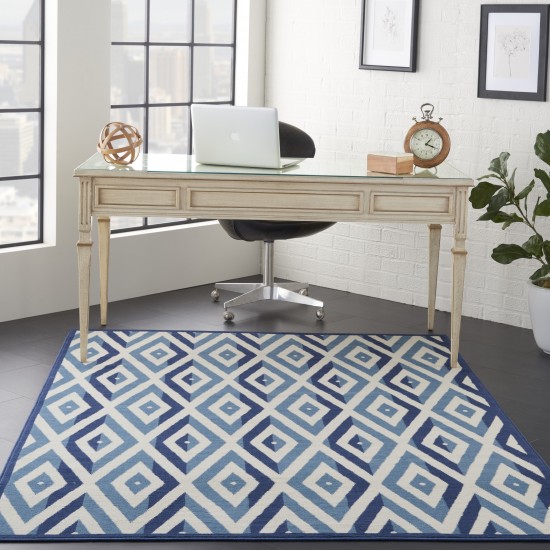 Nourison Grafix GRF18 Area Rug, White/Blue, 5'3" x 7'3"