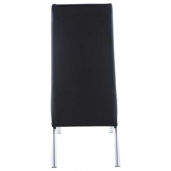 ACME Pervis Side Chair (Set-2), Black PU & Chrome