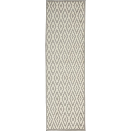 Nourison Grafix GRF18 Runner Rug, White/Grey, 2'3" x 7'6"