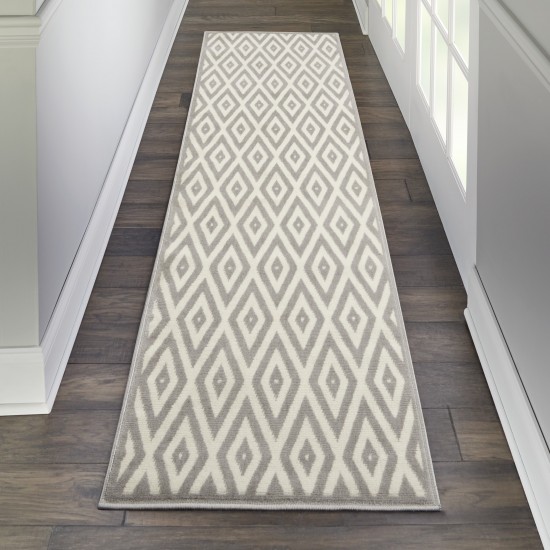 Nourison Grafix GRF18 Runner Rug, White/Grey, 2'3" x 7'6"