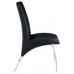 ACME Pervis Side Chair (Set-2), Black PU & Chrome