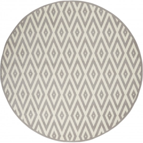 Nourison Grafix GRF18 Area Rug, White/Grey, 8' x Round