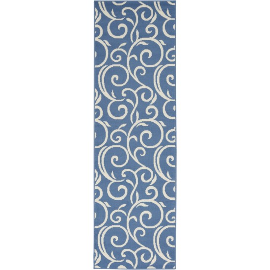 Nourison Grafix GRF19 Runner Rug, Blue, 2'3" x 7'6"