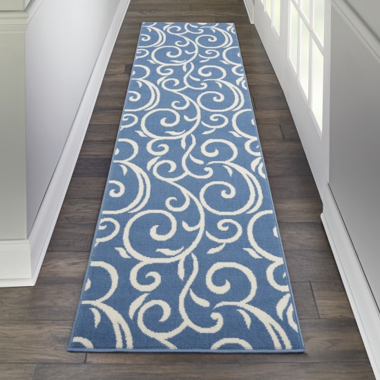 Nourison Grafix GRF19 Runner Rug, Blue, 2'3" x 7'6"