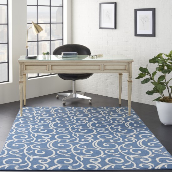 Nourison Grafix GRF19 Area Rug, Blue, 5'3" x 7'3"