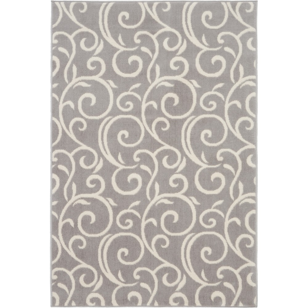 Nourison Grafix GRF19 Area Rug, Grey, 3'9" x 5'9"