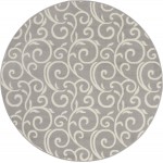 Nourison Grafix GRF19 Area Rug, Grey, 5'3" x Round