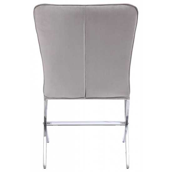 ACME Daire Side Chair (Set-2), Velvet & Chrome