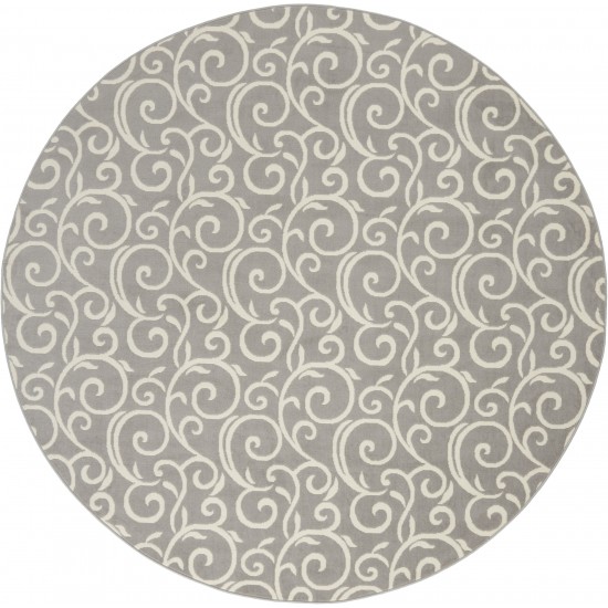 Nourison Grafix GRF19 Area Rug, Grey, 8' x Round