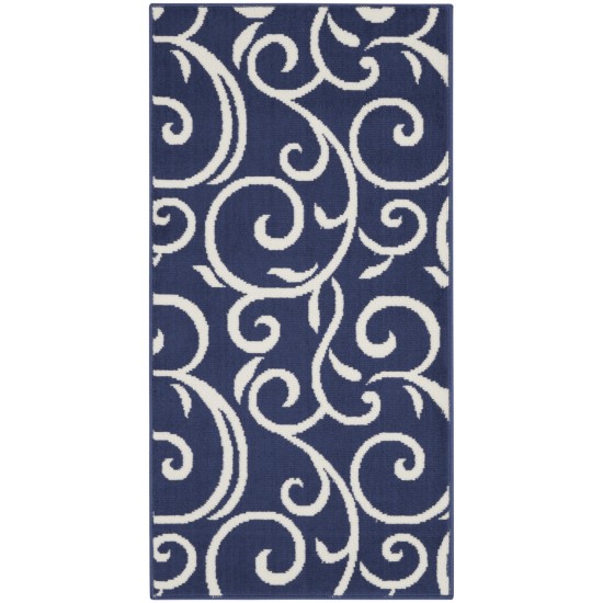 Nourison Grafix GRF19 Area Rug, Navy, 2' x 4'