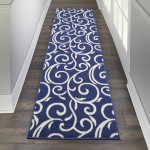 Nourison Grafix GRF19 Runner Rug, Navy, 2'3" x 7'6"