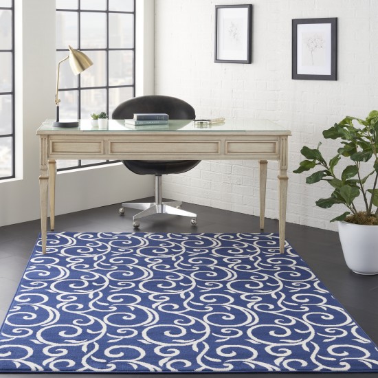 Nourison Grafix GRF19 Area Rug, Navy, 5'3" x 7'3"